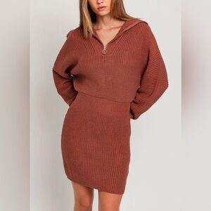 Le Lis Rust Long Sleeve Dress